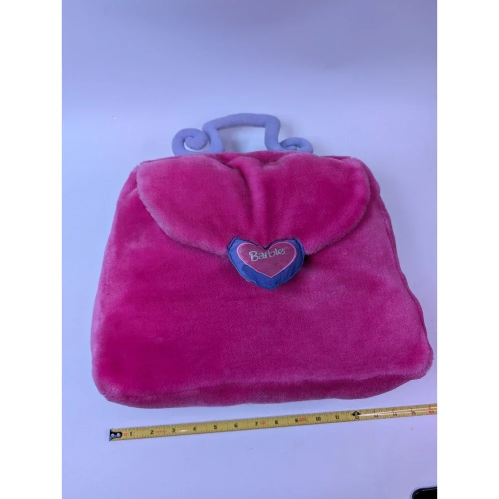 Mattel Barbie Vintage Plush Pillow Pink Purse W/ Pajama Pocket Storage Girls